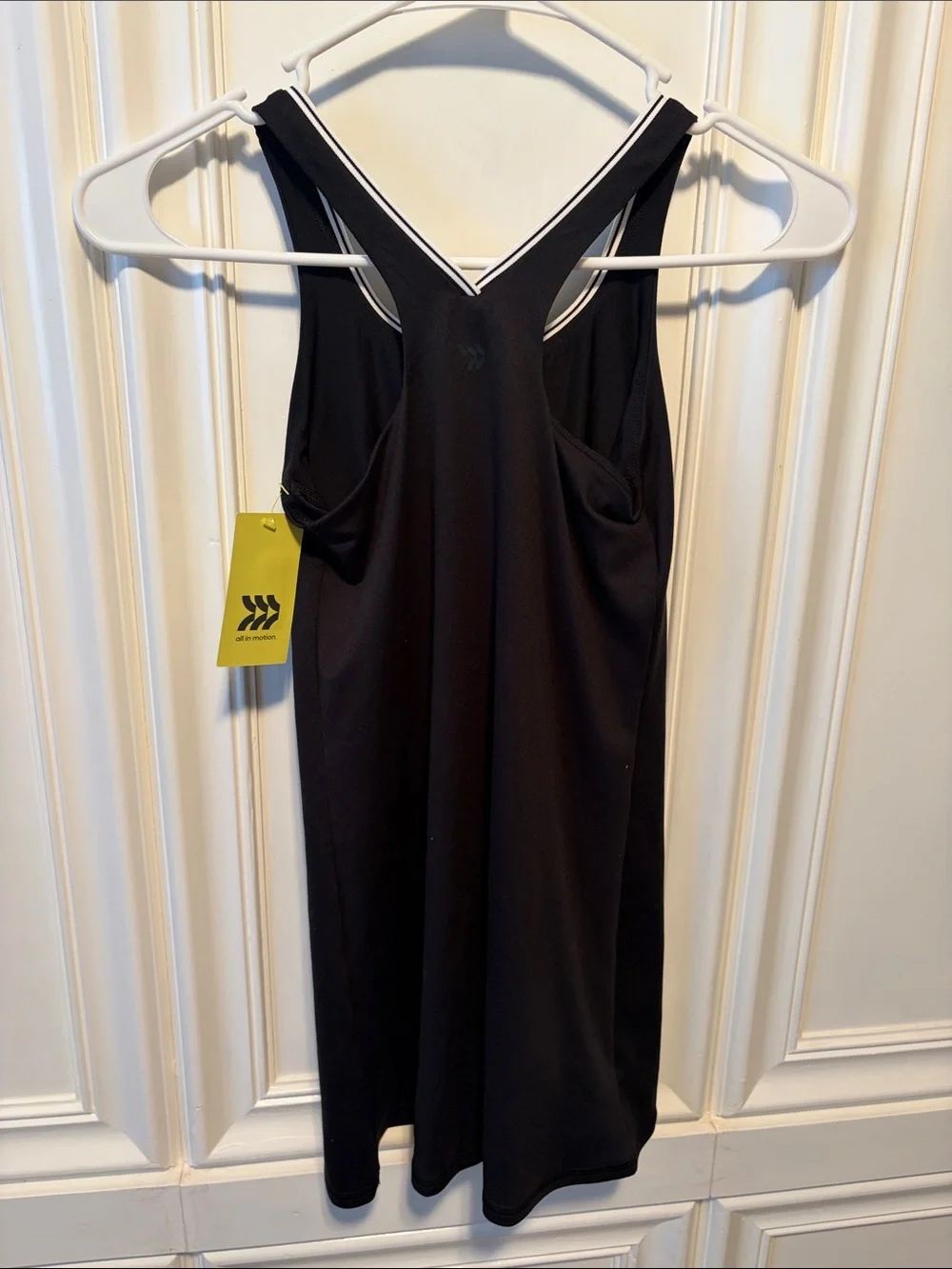 all in motion Black Tank Dress with White Trim